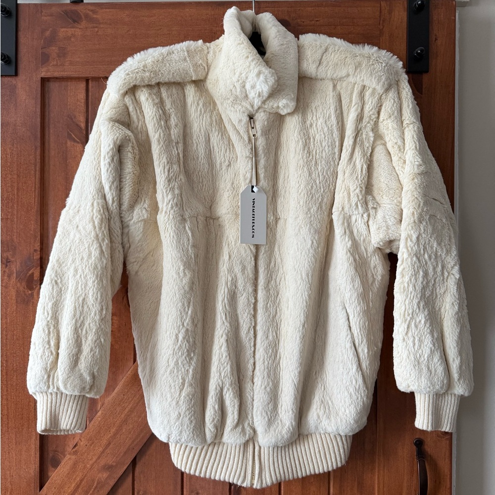 Carole Little Cream Bomber Jacket